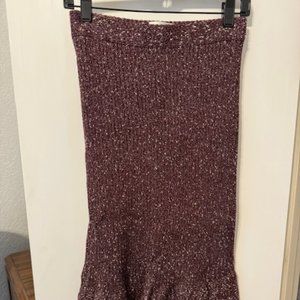 NWOT St. John Wool Tweed Knit Skirt Raisin/Vanilla Size XS